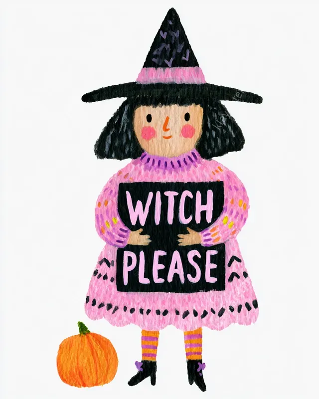 Whimsical Halloween Watercolor Clipart