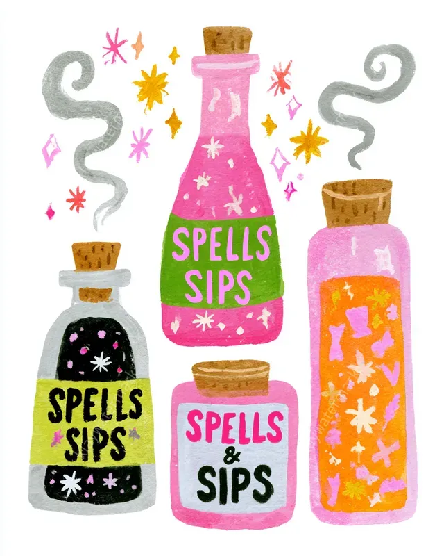 Whimsical Halloween Watercolor Clipart