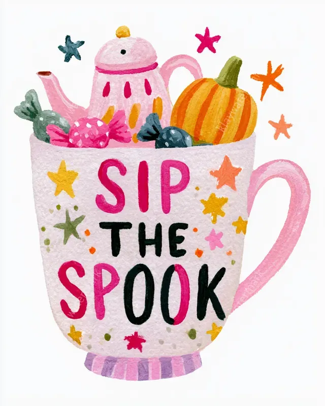 Whimsical Halloween Watercolor Clipart