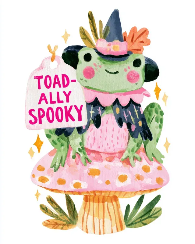 Whimsical Halloween Watercolor Clipart