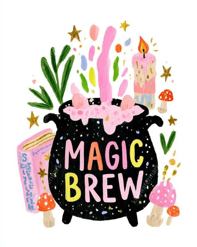 Whimsical Halloween Watercolor Clipart