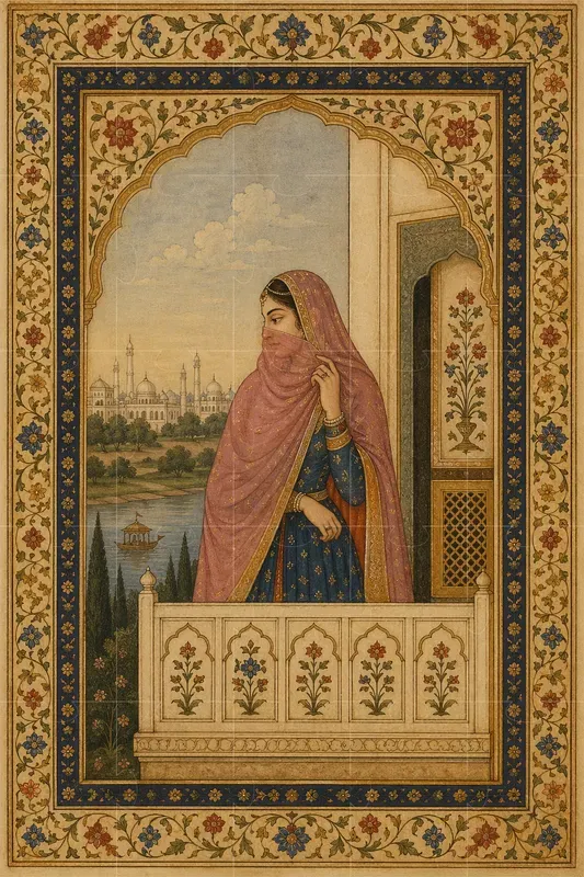 Mughal Style Portrait Art