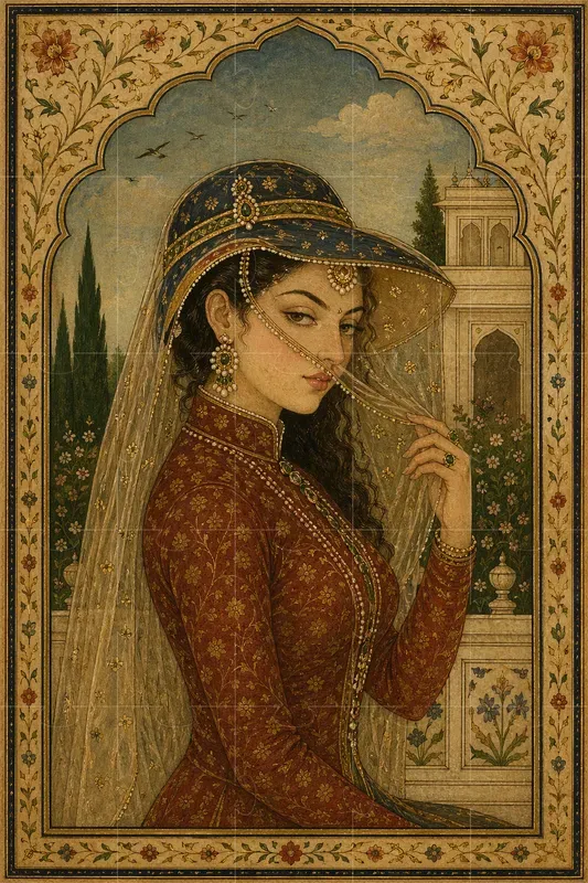 Mughal Style Portrait Art