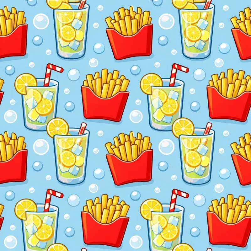 Cute Food Drink Pattern Packs