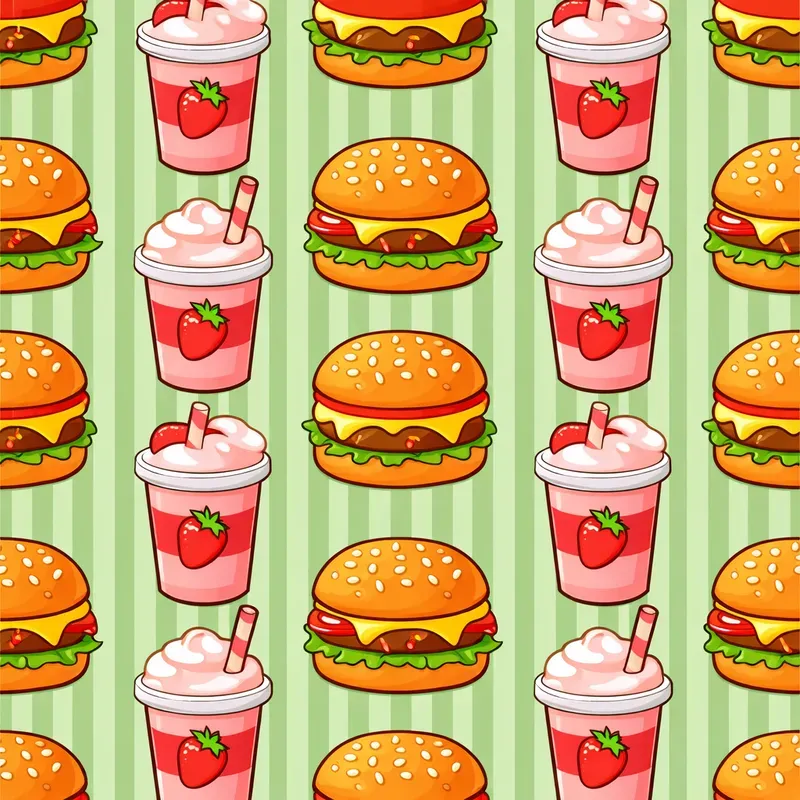 Cute Food Drink Pattern Packs
