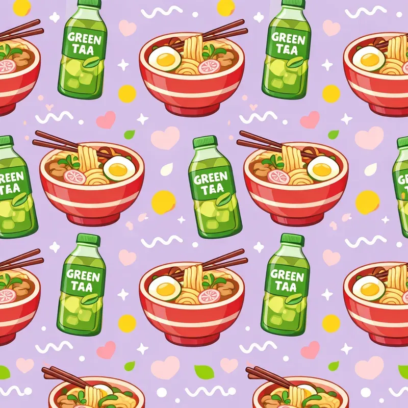 Cute Food Drink Pattern Packs