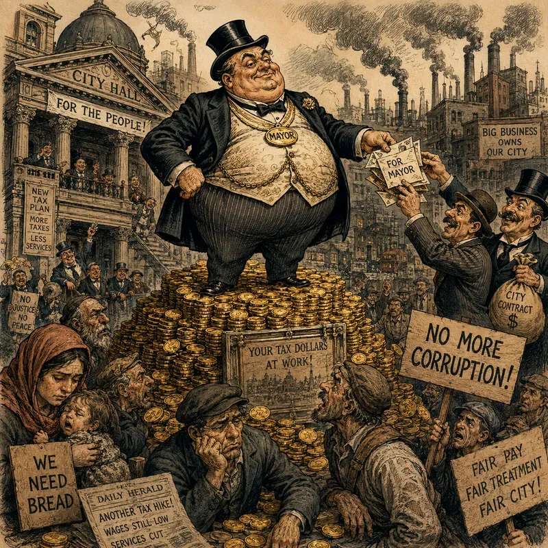 Vintage Satires Of Wealth Power
