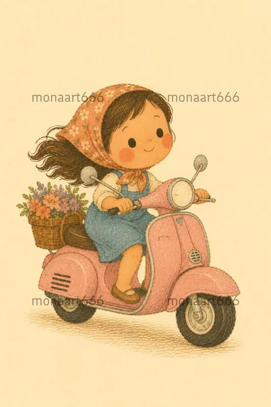 Mediterranean Pastel Naive Illustrations