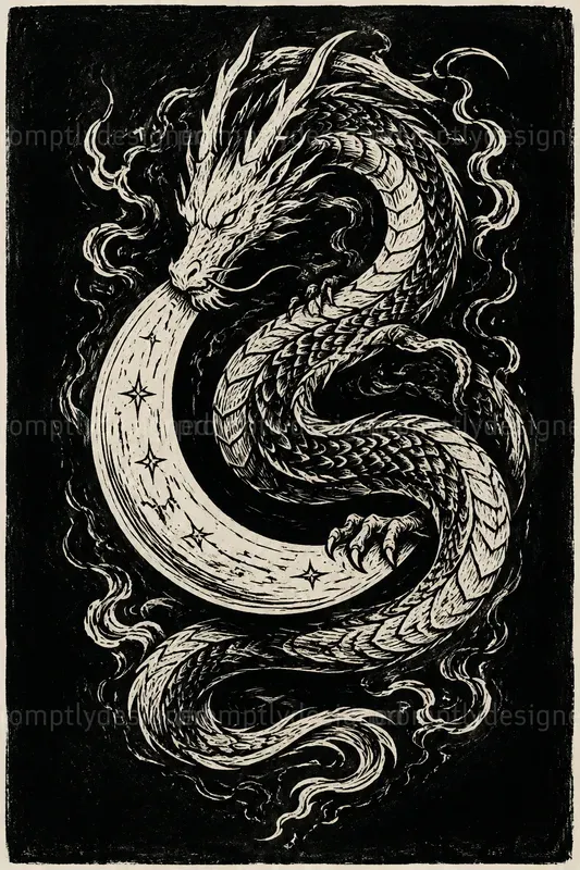 Dark Fantasy Linocut Posters