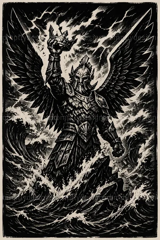 Dark Fantasy Linocut Posters