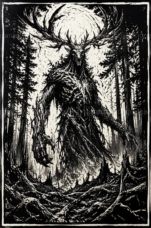 Dark Fantasy Linocut Posters
