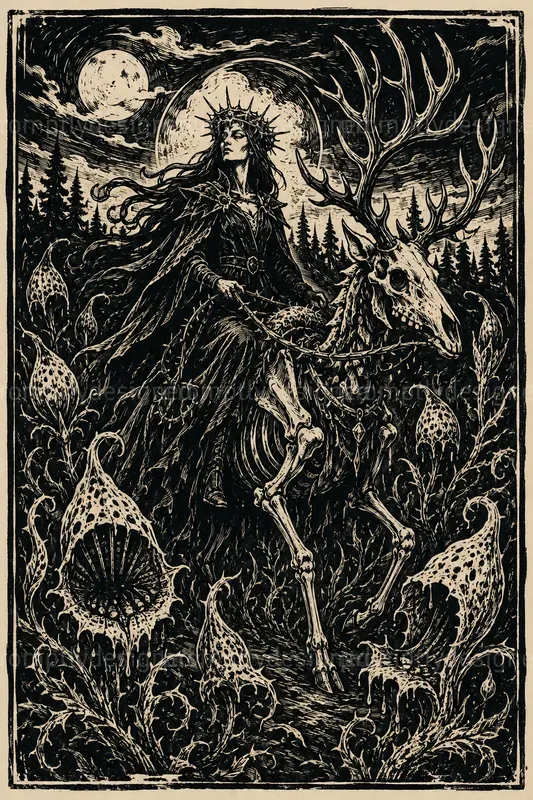 Dark Fantasy Linocut Posters
