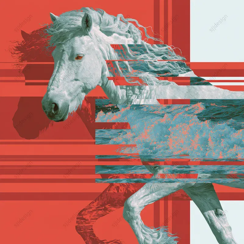 Glitch Geo Colorblock Vapor Editorials