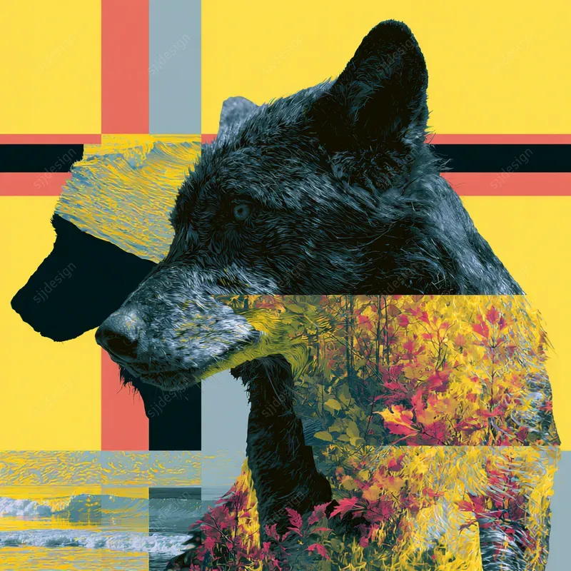Glitch Geo Colorblock Vapor Editorials