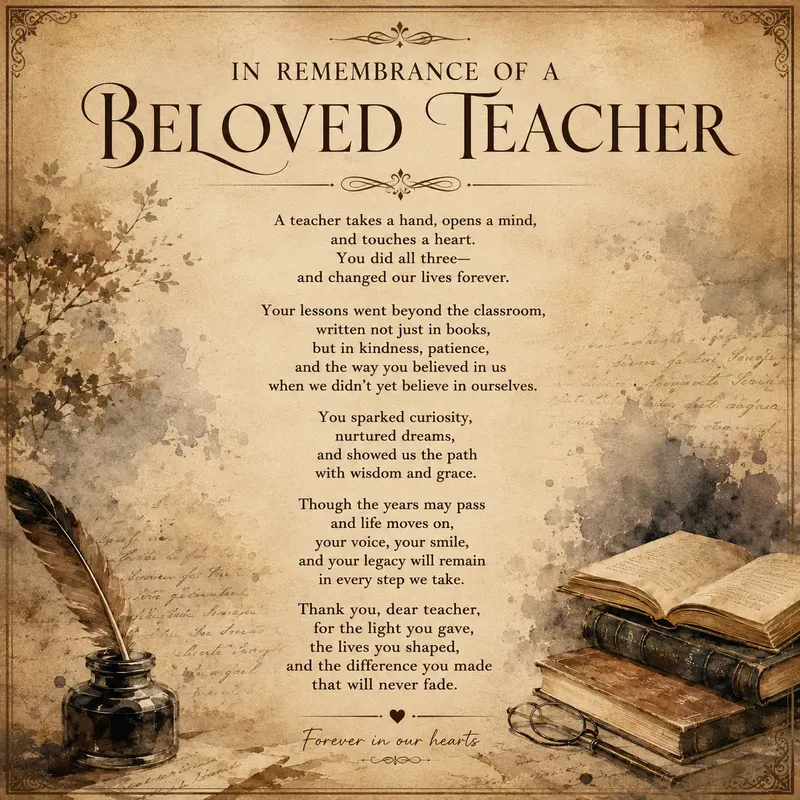 Elegant Memorial Poetry Poster Generator