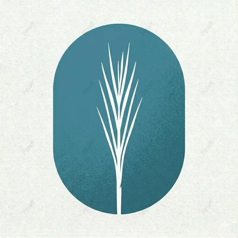 Grain Sprout Minimalist Oval Art