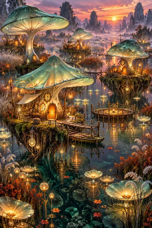 Enchanted Mushroom Village Worlds
