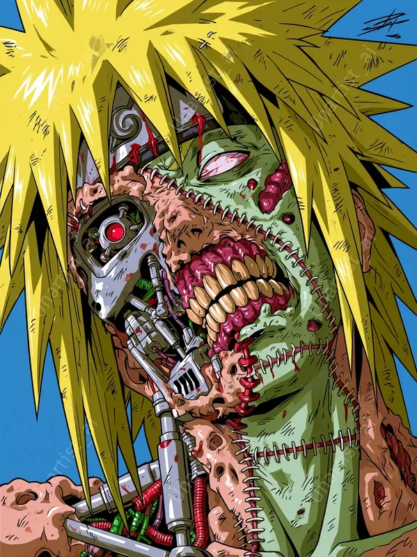 Android Zombie Naruto Vector Portraits