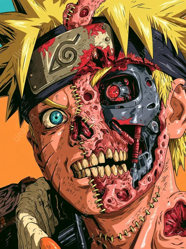 Android Zombie Naruto Vector Portraits