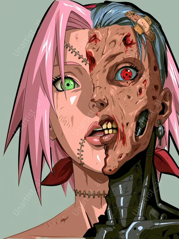 Android Zombie Naruto Vector Portraits