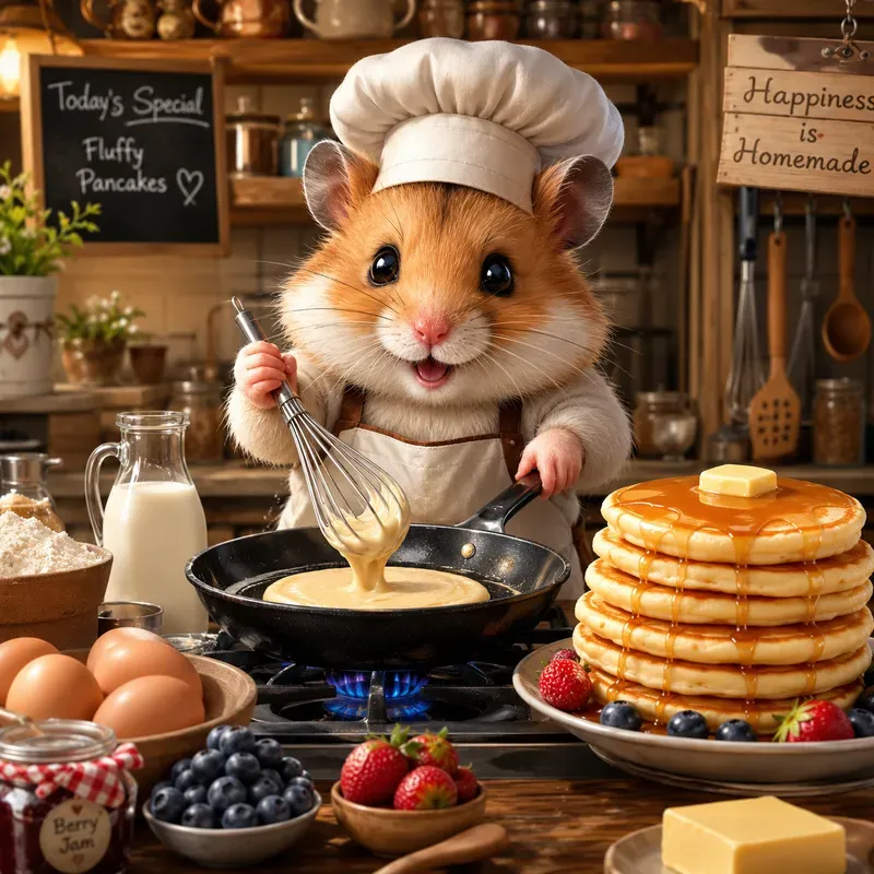Whimsical Animal Chef Scenes