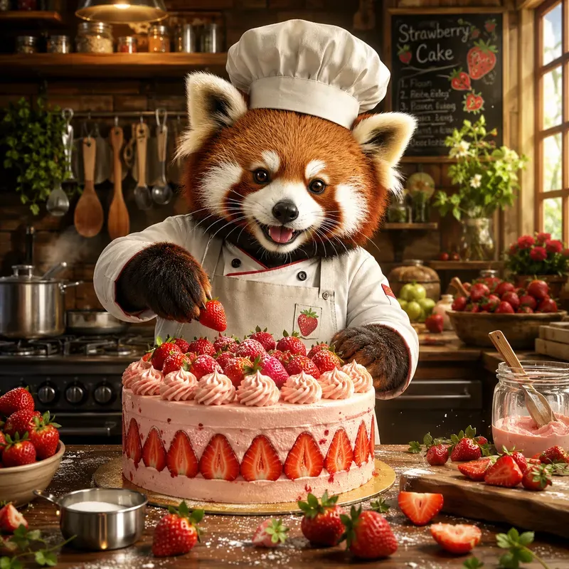 Whimsical Animal Chef Scenes