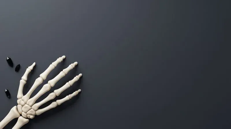 3D Skeleton Hand Flat Lay Backgrounds