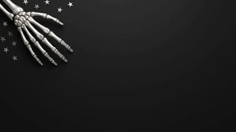 3D Skeleton Hand Flat Lay Backgrounds