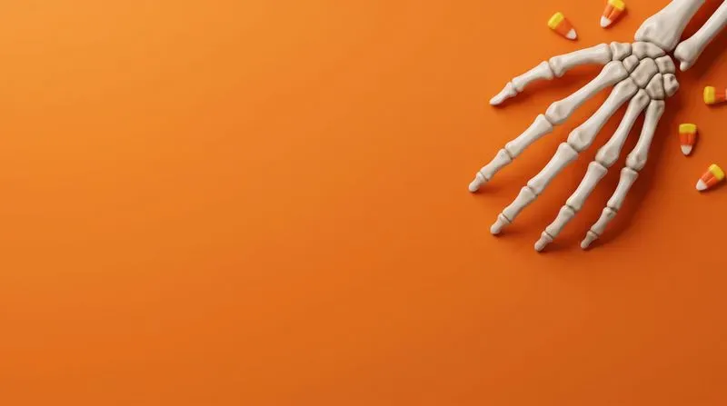 3D Skeleton Hand Flat Lay Backgrounds