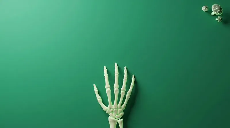 3D Skeleton Hand Flat Lay Backgrounds