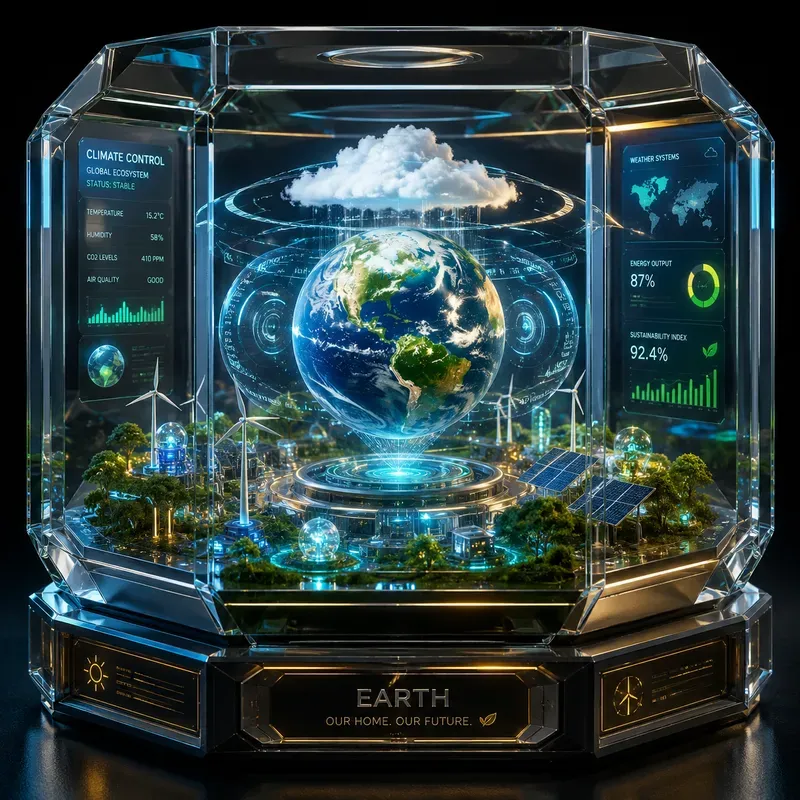 Futuristic Crystal Data Worlds