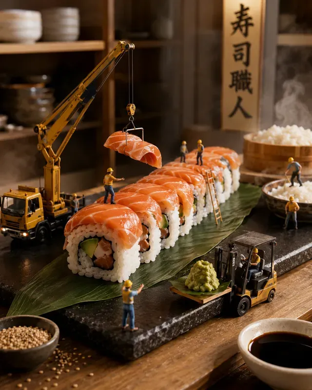 Tiny Workers Cooking Scenes