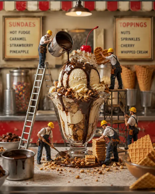 Tiny Workers Cooking Scenes