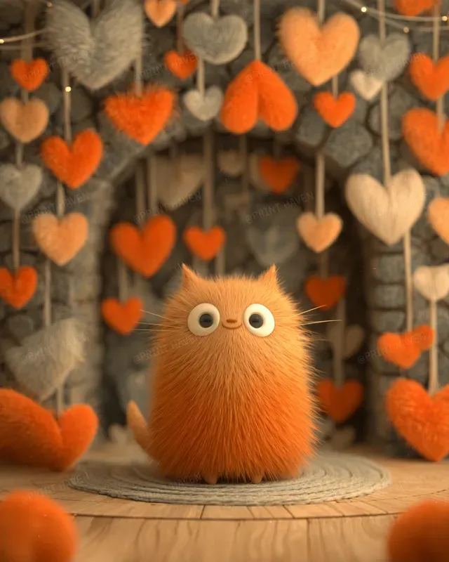 Pixar Style 3D Valentines Cats