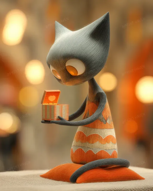 Pixar Style 3D Valentines Cats