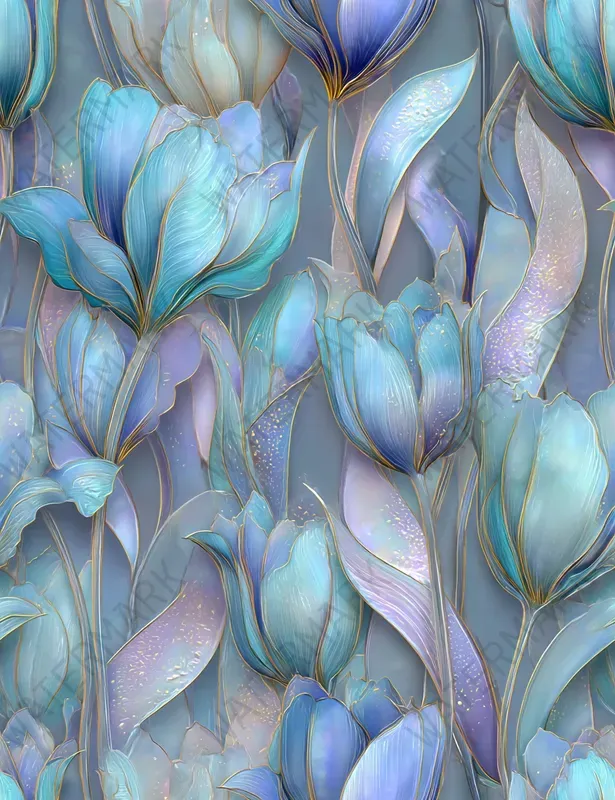 Icy Blue Seamless Pastel Patterns
