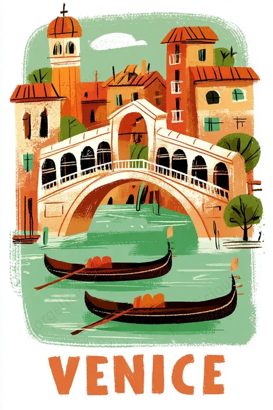Handpainted City Travel Posters