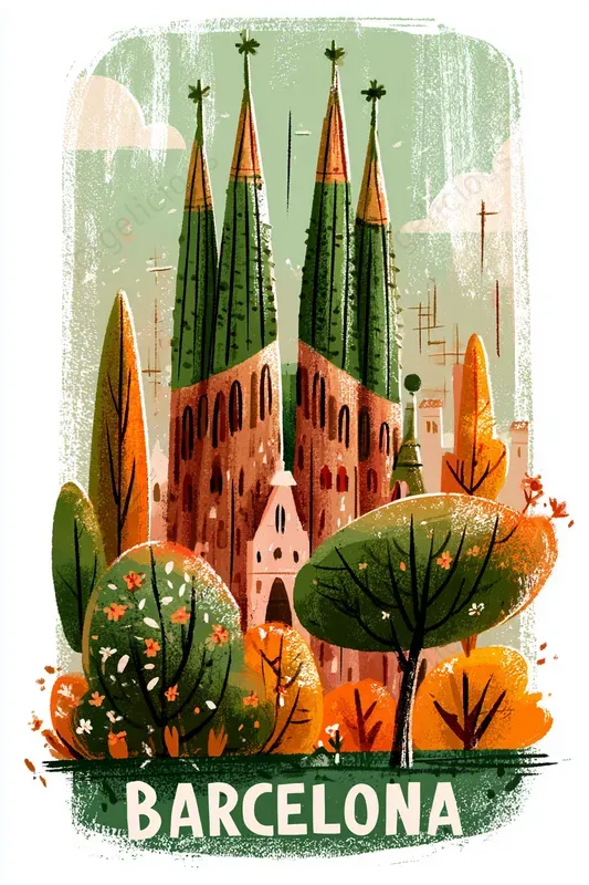 Handpainted City Travel Posters