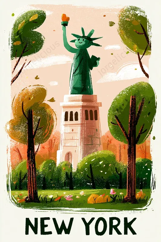 Handpainted City Travel Posters
