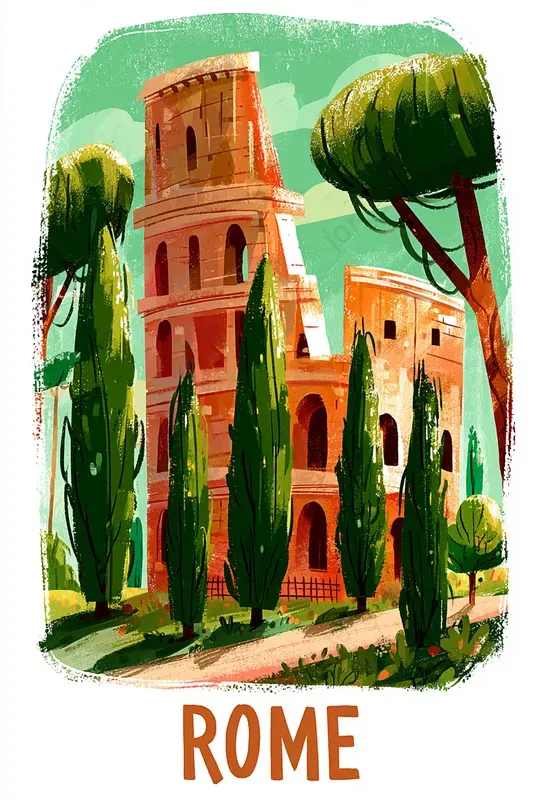 Handpainted City Travel Posters