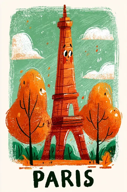 Handpainted City Travel Posters