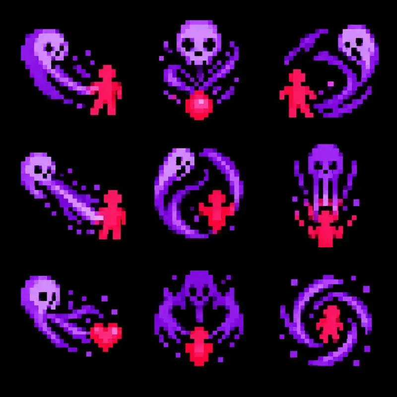 8bit RPG Skill Icon Sprite Sheets