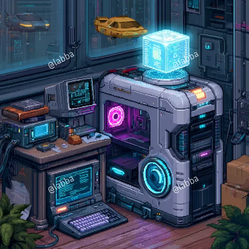 Retro 16 Bit Cyberpunk Pixel Art