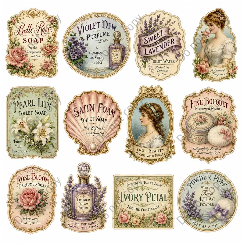 Vintage Trade Card Ephemera Sheets