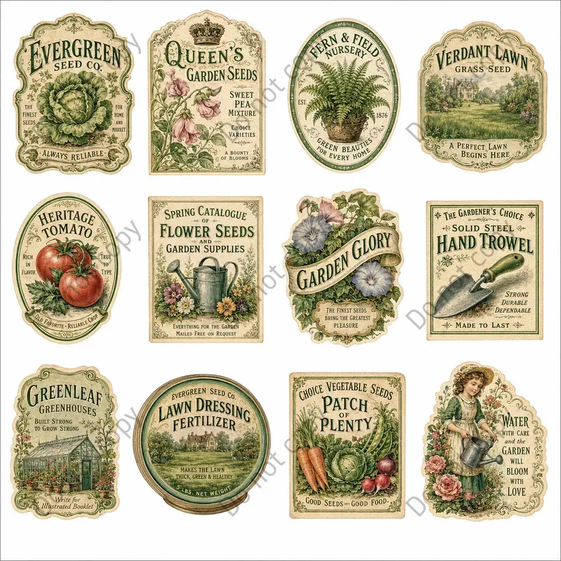 Vintage Trade Card Ephemera Sheets