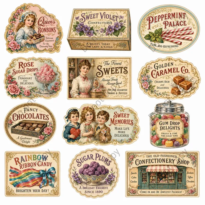 Vintage Trade Card Ephemera Sheets