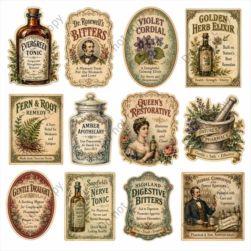 Vintage Trade Card Ephemera Sheets