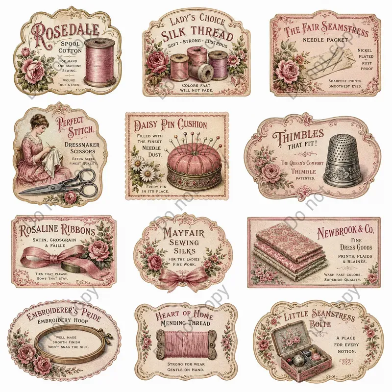 Vintage Trade Card Ephemera Sheets