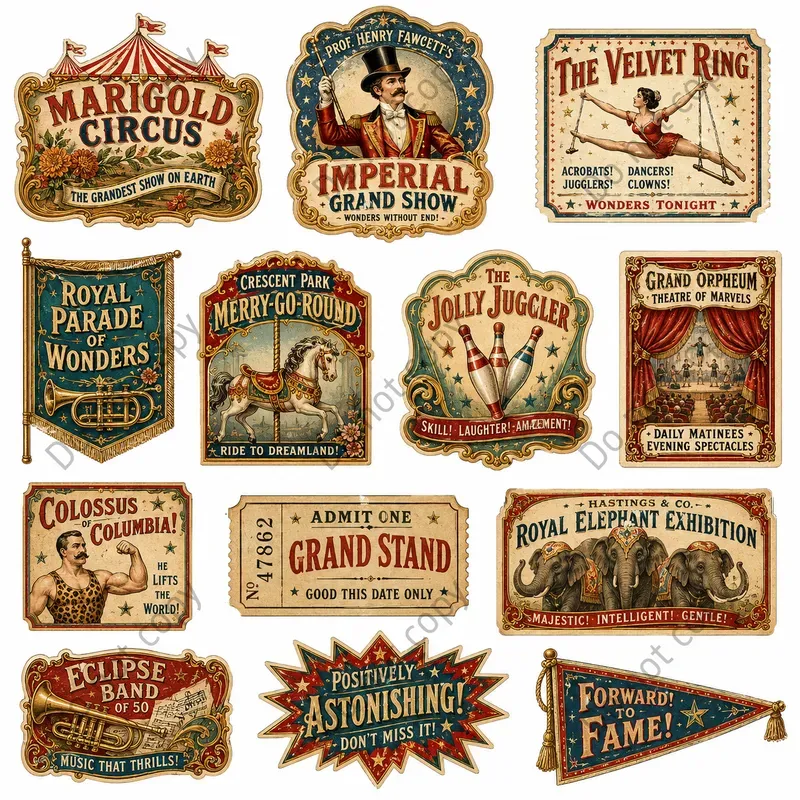 Vintage Trade Card Ephemera Sheets