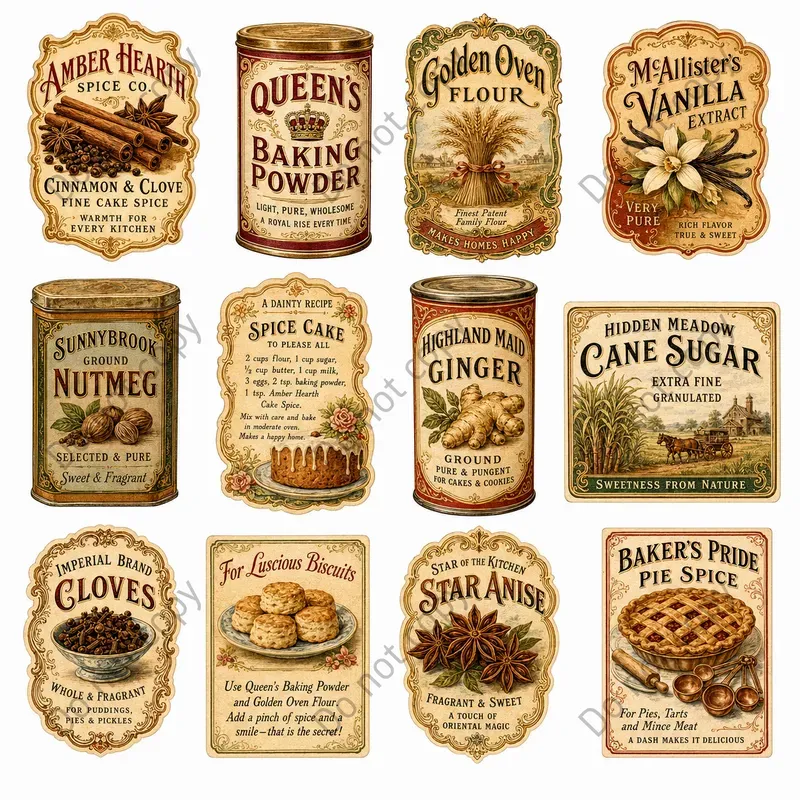 Vintage Trade Card Ephemera Sheets